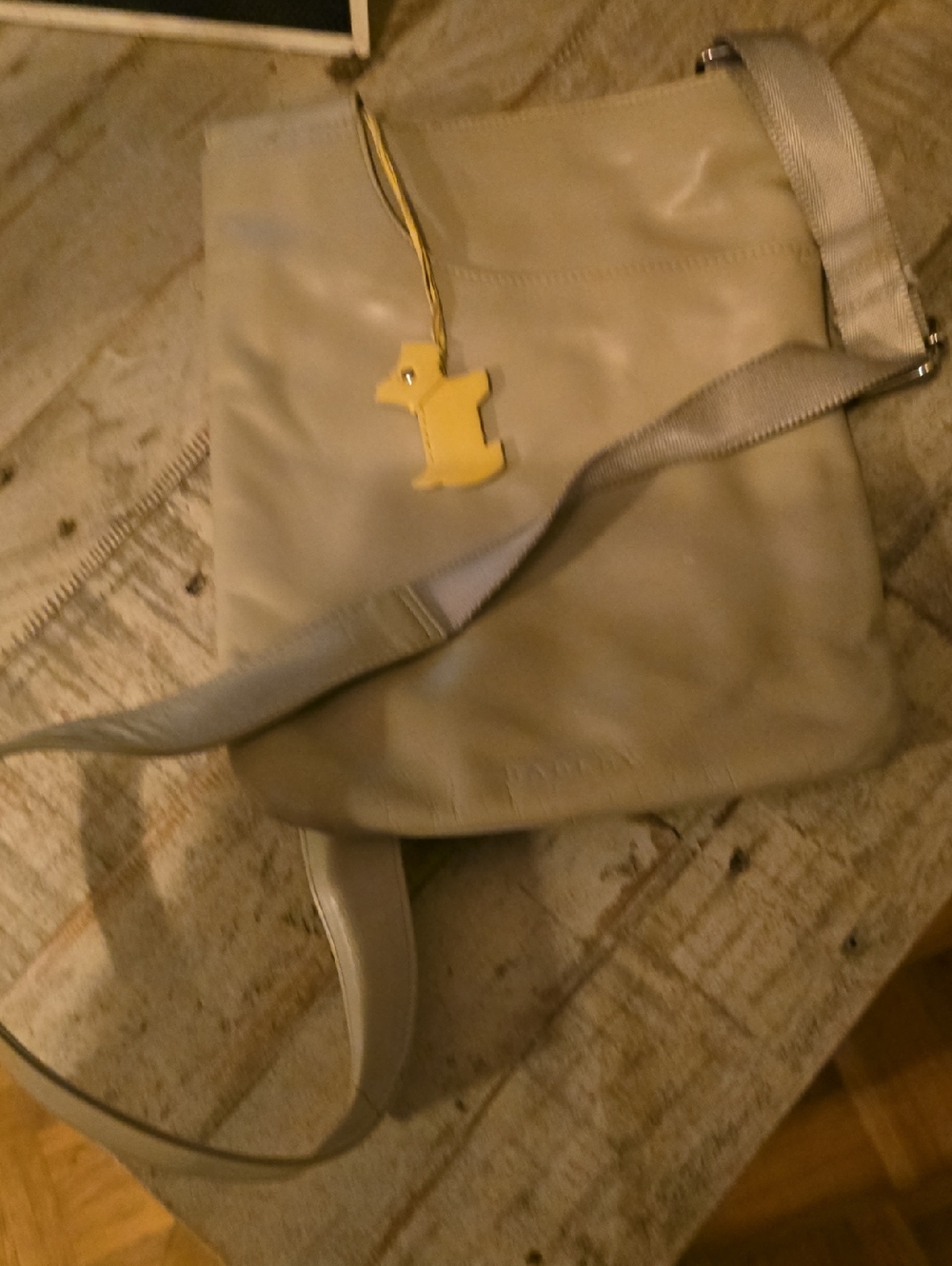 RADLEY LONDON Light Beige Crossbody Bag with Yellow Scottie Charm
